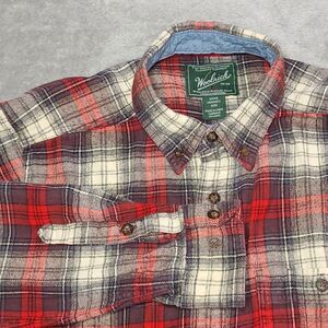 Woolrich Flannel M Red Plaid Shirt Lumberjack-Archive Rugged-Minimalist Medium